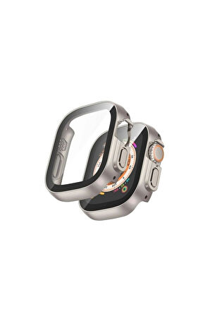 Apple Watch Ultra 49mm Uyumlu Kasa ve Ekran Koruyucu Zore Watch Gard 20 Gri