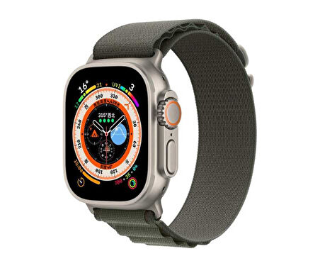 Apple Watch 44mm Uyumlu Kordon Alpine Hasır Örgü Zore KRD-74 Kumaş Kayış Yeşil