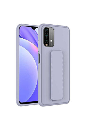 Xiaomi Poco M5S Uyumlu Kılıf Zore Qstand Kapak Gri