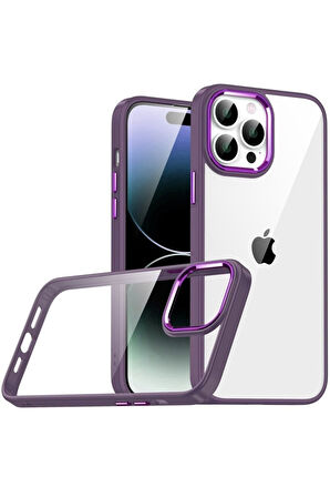 Apple iPhone 14 Pro Max Uyumlu Kılıf Zore Flora Kapak Derin Mor