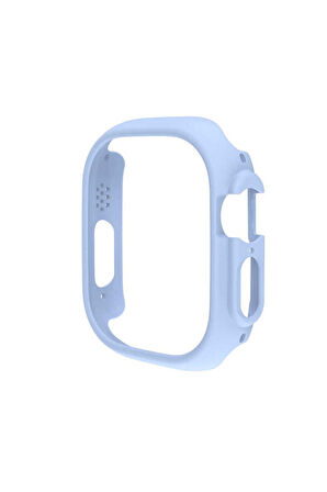 Apple Watch Ultra 49mm Uyumlu Sert PC Kasa Koruyucu Zore Watch Gard 18 Mavi Açık
