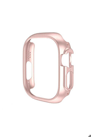 Apple Watch Ultra 49mm Uyumlu Sert PC Kasa Koruyucu Zore Watch Gard 18 Rose Gold