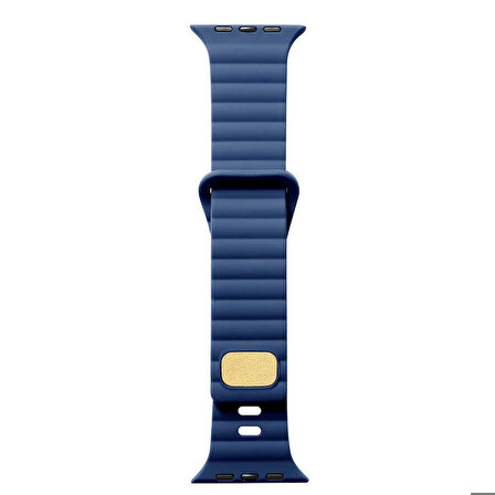 Apple Watch 42mm Uyumlu Kordon Silikon Soft Yüzey Metal Tokalı KRD-73 Kayış Lacivert