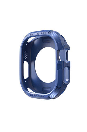 Apple Watch Ultra 49mm Uyumlu Silikon TPU Kasa Koruyucu Zore Watch Gard 17 Mavi