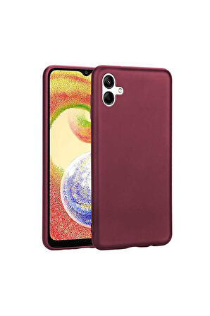 Samsung Galaxy A04 Uyumlu Kılıf Zore Premier Silikon Kapak Mürdüm