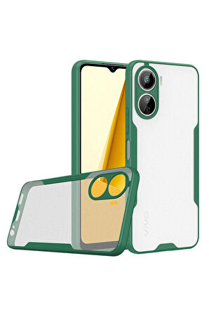 Vivo Y16 Uyumlu Kılıf Zore Parfe Kapak Koyu Yeşil