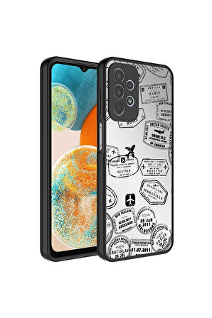 Samsung Galaxy A23 Uyumlu Kılıf Aynalı Desenli Kamera Korumalı Parlak Zore Mirror Kapak Seyahat