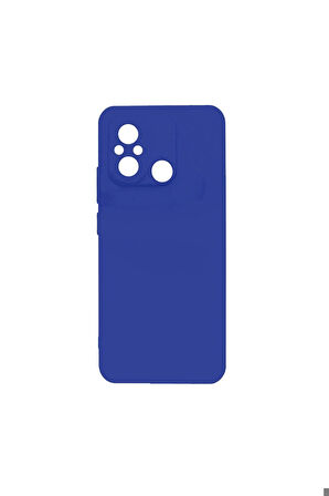 Xiaomi Redmi 12C Uyumlu Kılıf Zore Biye Silikon Mavi