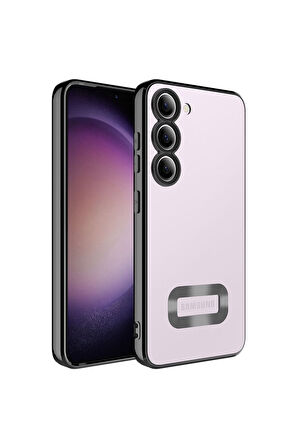 Samsung Galaxy S23 Plus Uyumlu Kılıf Kamera Korumalı Logo Gösteren Zore Omega Kapak Siyah