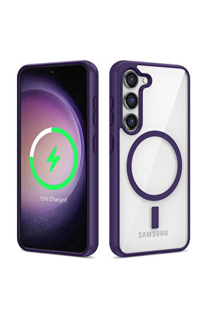 Samsung Galaxy S22 Ultra Uyumlu Kılıf Magsafe Wireless Şarj Özellikli Silikon Zore Ege Kapak Siyah