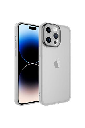 Apple iPhone 14 Pro Max Uyumlu Kılıf Kamera Korumalı Transparan Zore Post Kapak Renksiz