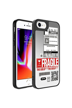 Apple iPhone SE 2022 Uyumlu Kılıf Aynalı Desenli Kamera Korumalı Parlak Zore Mirror Kapak Fragile