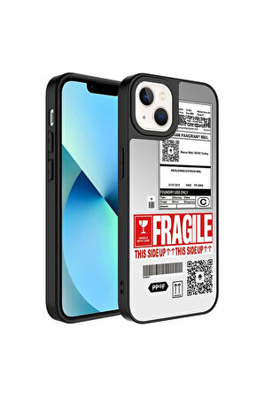 Apple iPhone 13 Uyumlu Kılıf Aynalı Desenli Kamera Korumalı Parlak Zore Mirror Kapak Fragile