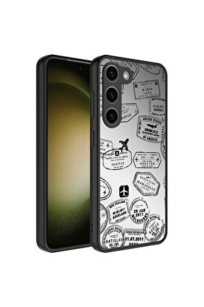 Samsung Galaxy S23 Uyumlu Kılıf Aynalı Desenli Kamera Korumalı Parlak Zore Mirror Kapak Seyahat