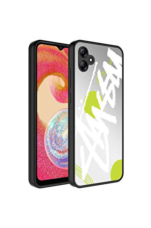 Samsung Galaxy A04E Uyumlu Kılıf Aynalı Desenli Kamera Korumalı Parlak Zore Mirror Kapak Yazı