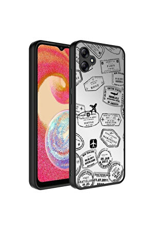 Samsung Galaxy A04E Uyumlu Kılıf Aynalı Desenli Kamera Korumalı Parlak Zore Mirror Kapak Seyahat
