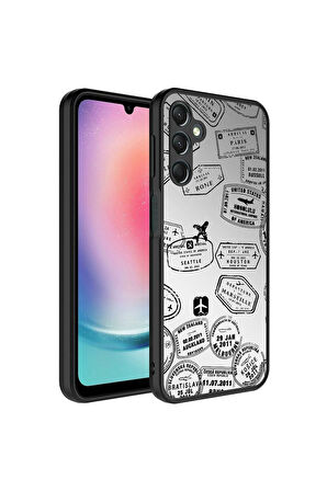 Samsung Galaxy A24 Uyumlu Kılıf Aynalı Desenli Kamera Korumalı Parlak Zore Mirror Kapak Seyahat