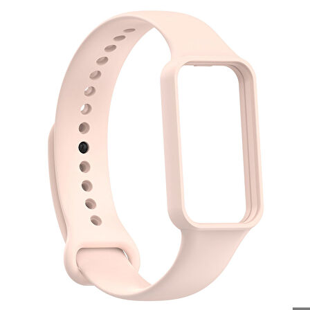 Xiaomi Amazfit Band 7 Uyumlu Kordon Silikon Soft Yüzey Yumuşak Zore KRD-87 Kayış Pembe Açık