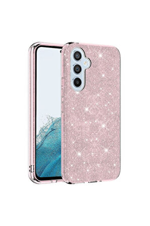 Samsung Galaxy A14 Uyumlu Kılıf Zore Shining Silikon Pembe