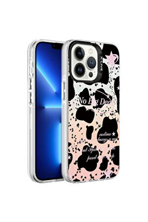 Apple iPhone 13 Pro Max Uyumlu Kılıf Mermer Desenli Zore Marbello Kapak Siyah-Beyaz