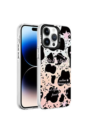Apple iPhone 14 Pro Max Uyumlu Kılıf Mermer Desenli Zore Marbello Kapak Siyah-Beyaz