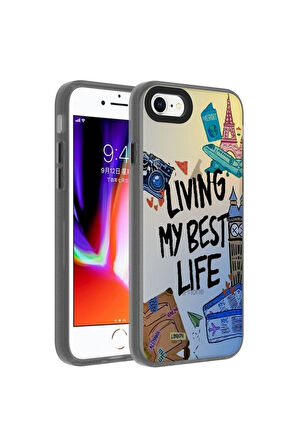 Apple iPhone 7 Uyumlu Kılıf Desenli Zore Dragon Sert Kapak Seyahat