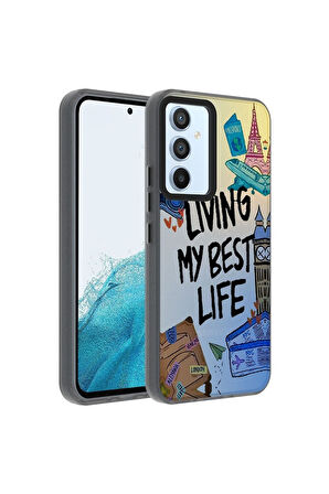 Samsung Galaxy A14 Uyumlu Kılıf Desenli Zore Dragon Sert Kapak Seyahat