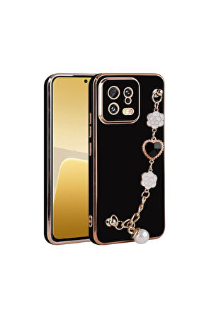 Xiaomi Mi 13 Uyumlu Kılıf El Tutamaçlı Kamera Korumalı Zore Taka Silikon Kapak Siyah