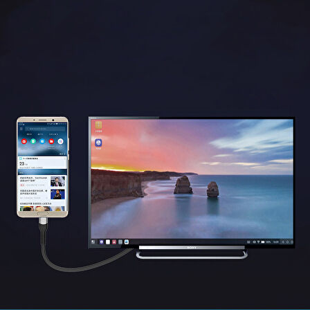 Zore QG06 8K 60 Hz Görüntü Kalitesi Type-C to HDMI Kablo 1.8M