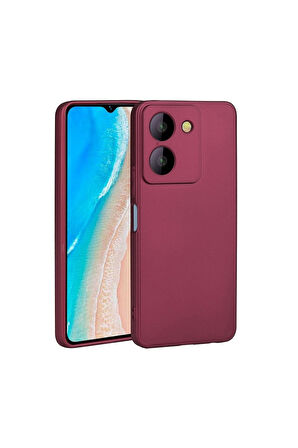 Vivo Y36 4G Uyumlu Kılıf Zore Premier Silikon Kapak Mürdüm