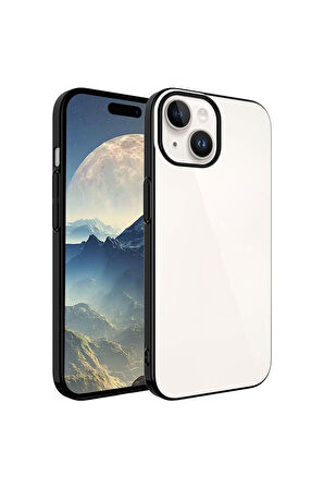 Apple iPhone 15 Plus Uyumlu Kılıf Sert PC Renkli Çerçeveli Zore Riksos Kapak Siyah