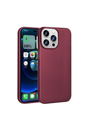 Apple iPhone 15 Pro Max Uyumlu Kılıf Zore Premier Silikon Kapak Mürdüm