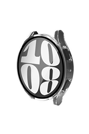 Samsung Galaxy Watch 6 40mm Uyumlu Sert PC Kasa ve Ekran Koruyucu Zore Watch Gard 14 Renksiz