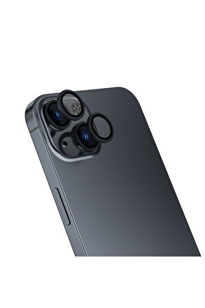 Apple iPhone 15 Uyumlu Zore CL-13 Kamera Lens Koruyucu Siyah