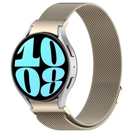 Samsung Galaxy Watch 6 40mm Uyumlu Kordon Hasır Metal Mıknatıslı Örgü Zore KRD-01 Kayış
