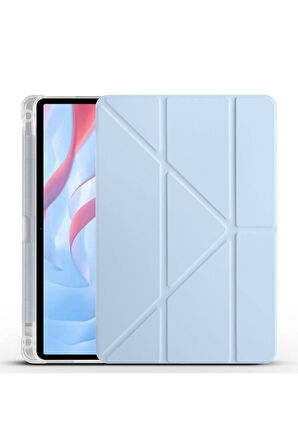 Huawei Honor Pad X9 11.5' Uyumlu Kılıf Zore Tri Folding Kalem Bölmeli Standlı Kılıf Mavi
