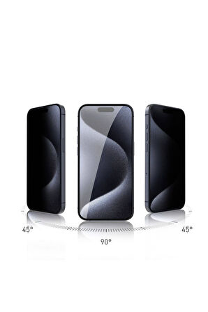 Apple iPhone 15 Uyumlu Zore Rika Premium Privacy Temperli Cam Ekran Koruyucu