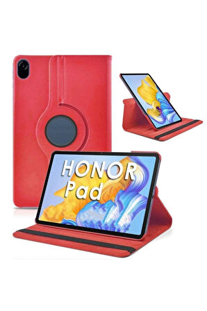 Huawei Honor Pad X9 11.5' Uyumlu Zore Dönebilen Standlı Kılıf Kırmızı