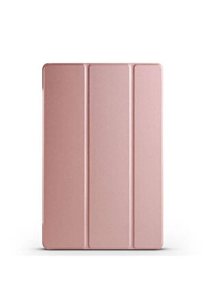 Samsung Galaxy Tab S9 Uyumlu Zore Smart Cover Standlı 1-1 Kılıf Rose Gold