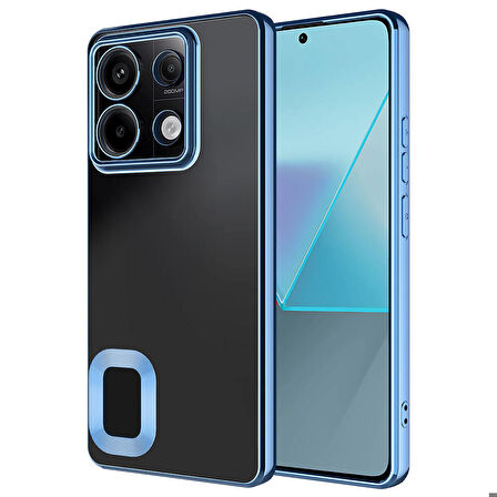 Xiaomi Redmi Note 13 Pro 5G Uyumlu Kılıf Kamera Korumalı Logo Gösteren Zore Omega Kapak Sierra Mavi