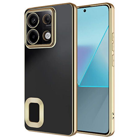 Xiaomi Redmi Note 13 Pro 5G Uyumlu Kılıf Kamera Korumalı Logo Gösteren Zore Omega Kapak Gold