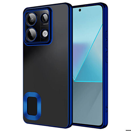 Xiaomi Redmi Note 13 Pro 5G Uyumlu Kılıf Kamera Korumalı Logo Gösteren Zore Omega Kapak Lacivert