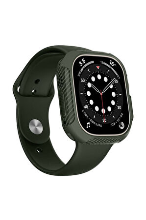 Apple Watch Ultra 49mm Uyumlu Silikon TPU Kasa Koruyucu Zore Watch Gard 31 Yeşil