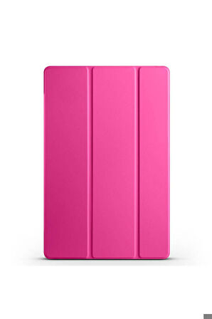 Samsung Galaxy Tab S9 FE Uyumlu Zore Smart Cover Standlı 1-1 Kılıf Pembe