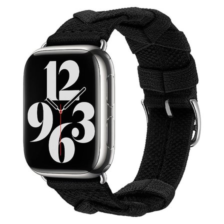 Apple Watch 7 45mm Uyumlu Kordon Sarmal Örgü Tasarımlı Kumaş Zore KRD-97 Kayış