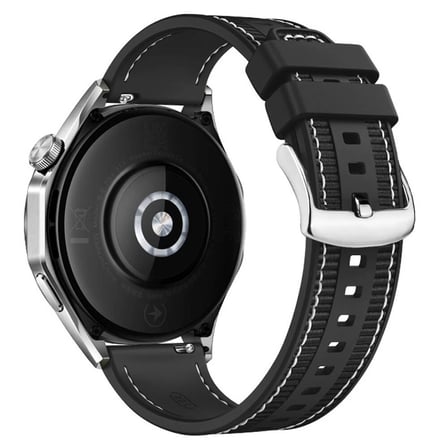 Huawei Watch GT 3 46mm 22mm Uyumlu Kordon Silikon Örgü Desenli Dikişli Zore KRD-102 Kayış