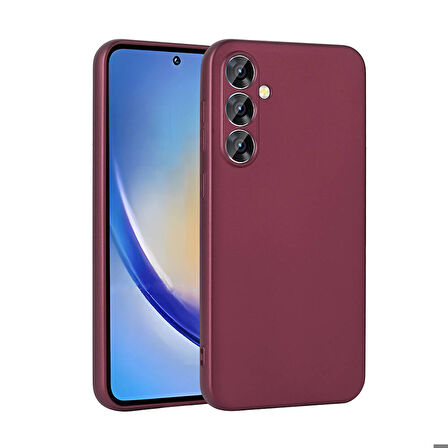 Samsung Galaxy A35 Uyumlu Kılıf Zore Premier Silikon Kapak Mürdüm