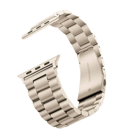Apple Watch 38mm Uyumlu Kordon Metal Baklalı Tasarım Zore Band-04 Kayış