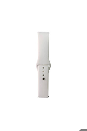 Huawei GT2 46mm Uyumlu Band Serisi 22mm Klasik Kordon Silikon Strap Kayış Beyaz