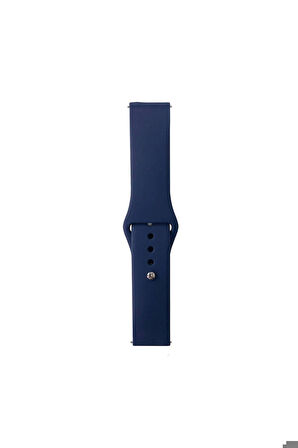 Samsung Gear S2 Uyumlu Band Serisi 20mm Klasik Kordon Silikon Strap Kayış Midnight Blue